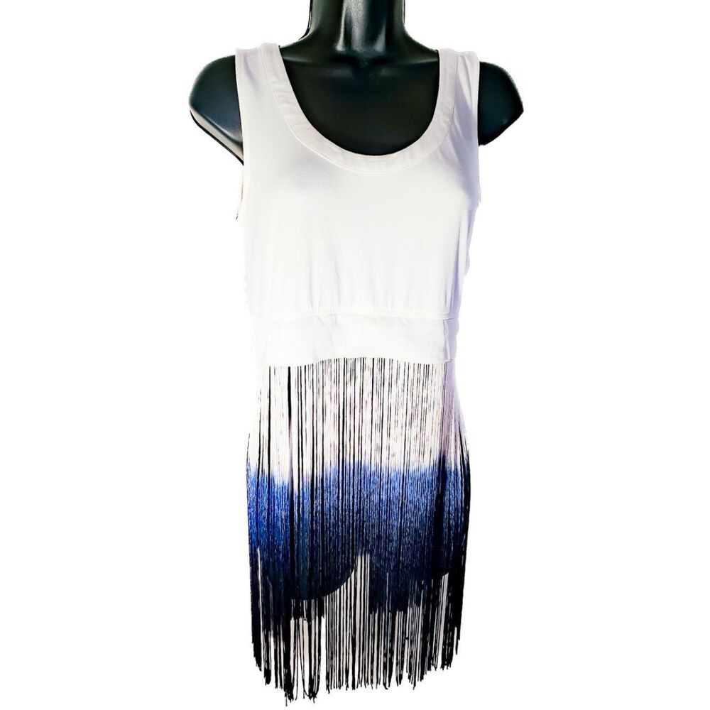 Bebe Ombré Fringe Crop Tank 2000s boho festival style - Picture 4 of 12